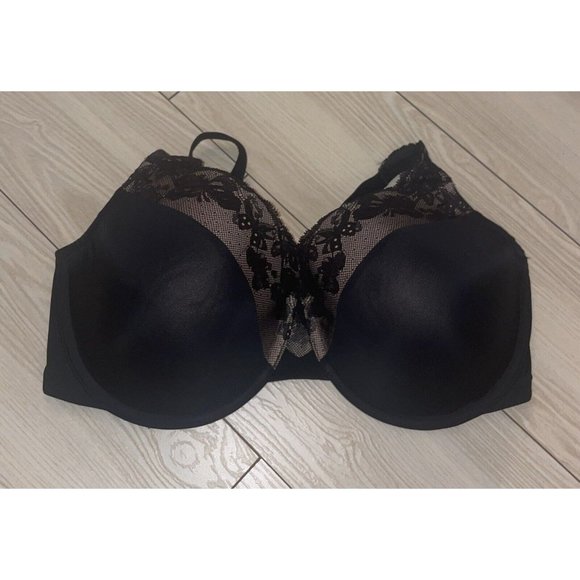 Olga GF7961A Cloud 9 Full Figure Underwire Bra Lined Lace Womens 38D Black - Picture 2 of 6